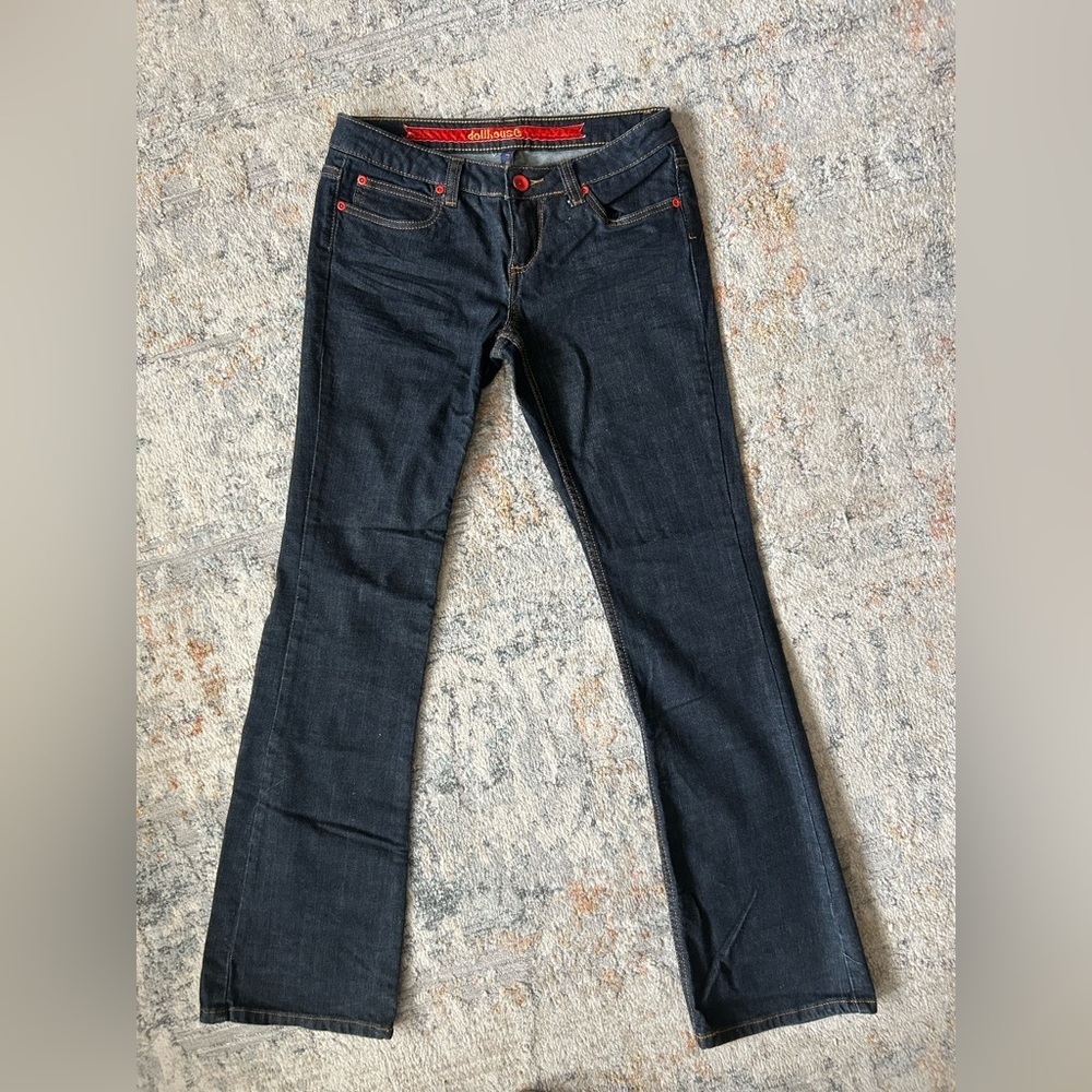 Dollhouse Y2K inspired millennial Dreamcore boot cut dark wash jeans size 5​